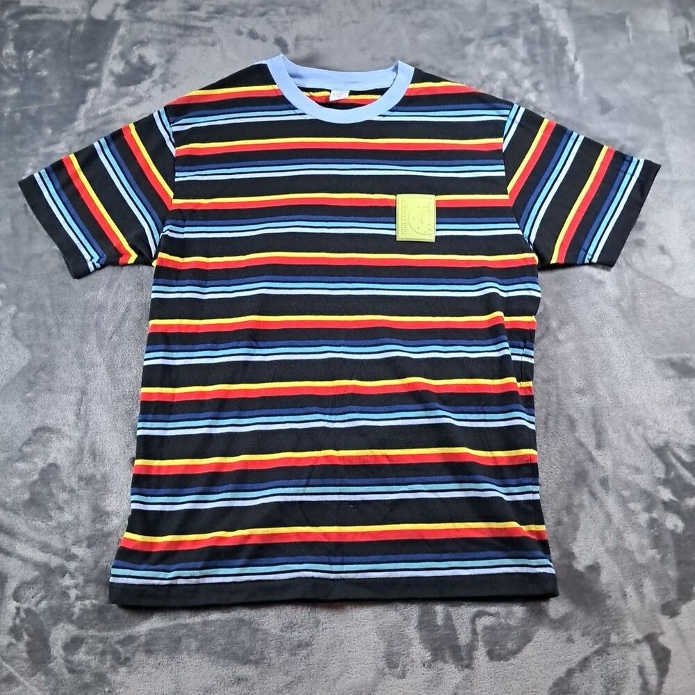 Odd Future Shirt Mens Medium Striped Multicolor Short Sleeve Crewneck Tyler